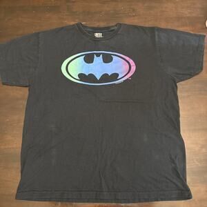 Y2K 2008 Batman Gradient Logo Shirt On Giant Tag Size XL , Black Shirt